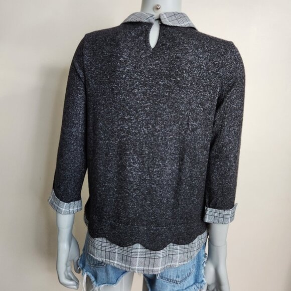 Faith and Joy Jeweled Collar Crewneck Sweater Blouse Top Size S NWOT - Picture 6 of 11